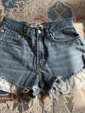 Levi's Light Blue Distressed Denim Cutoff Shorts